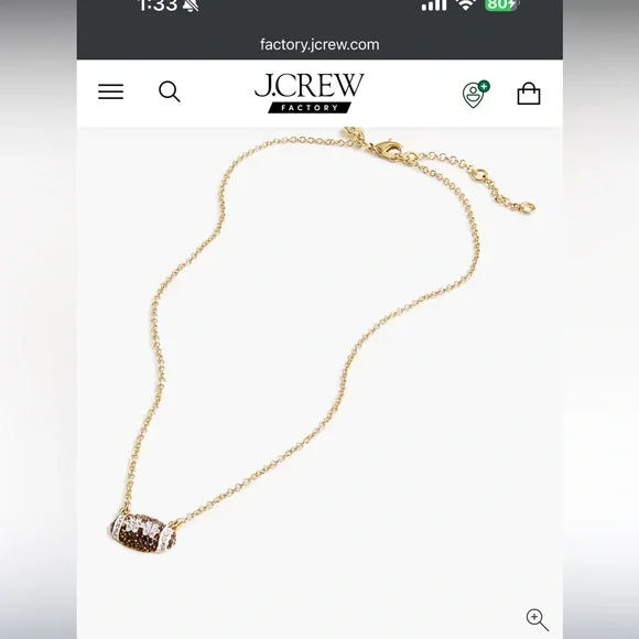 NWT JCrew Factory Pavé football charm necklace - Picture 3 of 5